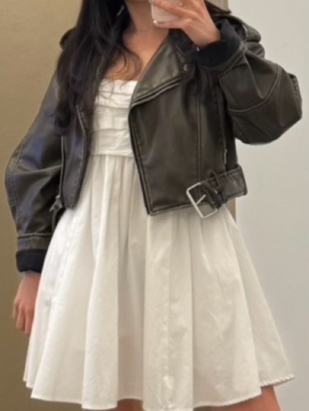 Abercrombie & Fitch White Smocked babydoll dress